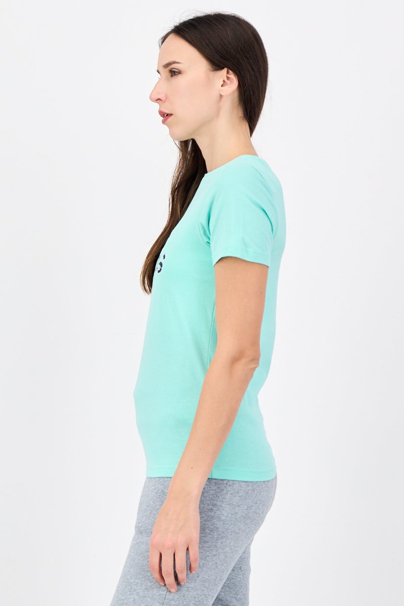 Adidas Women Sportswear Fit Short Sleeve Outdoor T-Shirt, Mint - Image 2